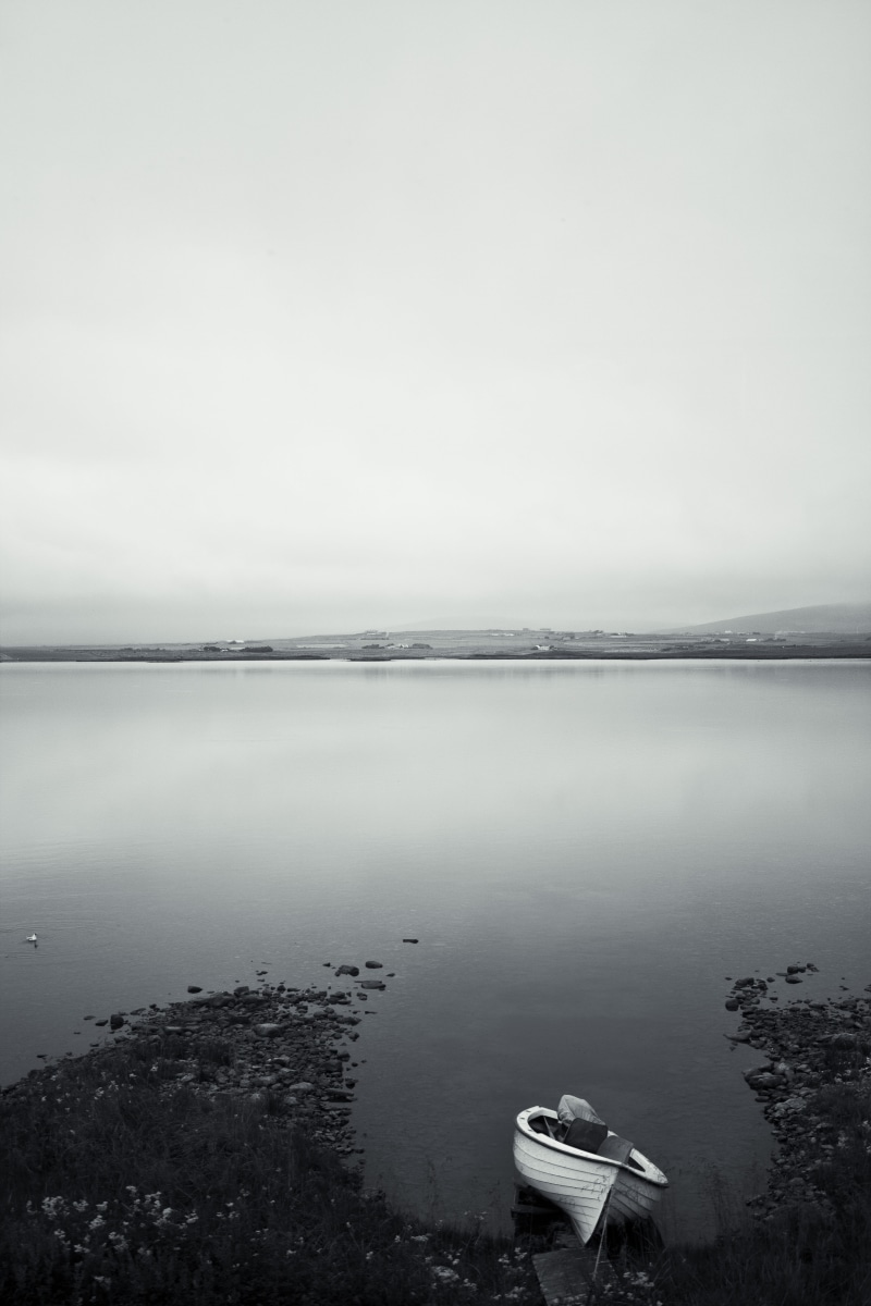 black and white, 5K, united kingdom, landscape, reflection, sea, no people, grey, copy space, scenics - nature, nautical vessel, lake, haze, tranquility