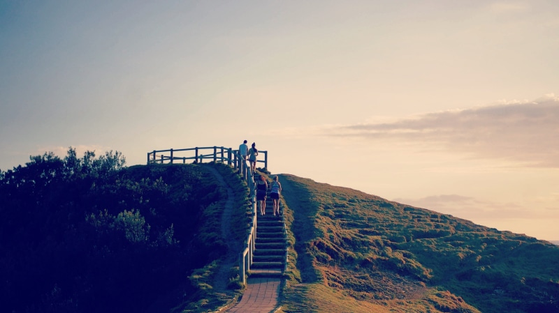 footpath, nature, bridge - man made structure, byron bay, no people, built structure, australia, walk, sunrise, non-urban scene, outdoors, cloud - sky