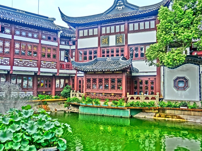 architecture, house, travel destinations, waterfront, yu garden, building exterior, reflection, 1080P, plant, no people, mainland china, city, building