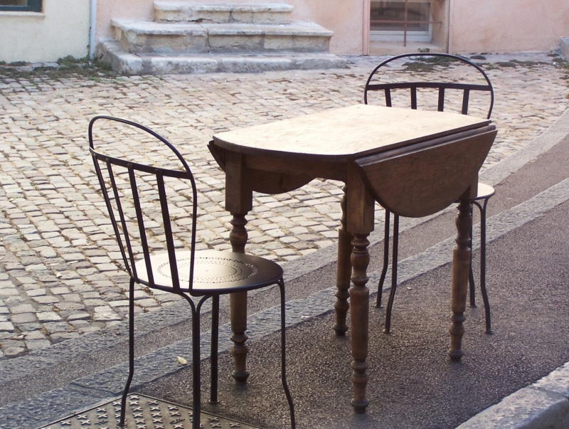built structure, sidewalk, seat, relax, table, day, chair, cozy, street, road, 1080P, outdoors, time out, cafe, empty, shadow, furniture, city, recovery