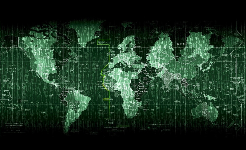 matrix code, modern, map, Travel, pattern, connection, backgrounds, communication, 1080P, global communications, abstract, world map, technology, black background