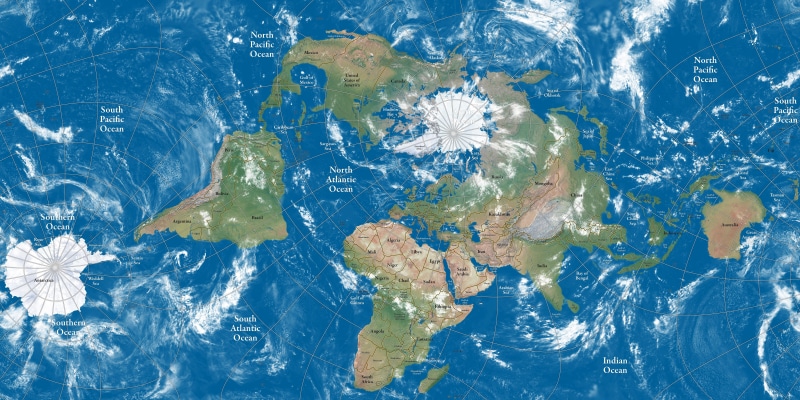 North America, bay, map, sea, Australia, 8K, Europe, Arctic, atmosphere, world map, continents, island, South America, clouds, lake, Africa, Asia, Antarctica