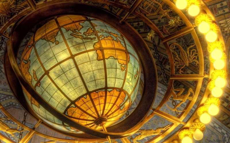 sea, Zodiac, Australia, world map, globes, Asia, continents, lines, Africa, 1080P, map, lights, metal
