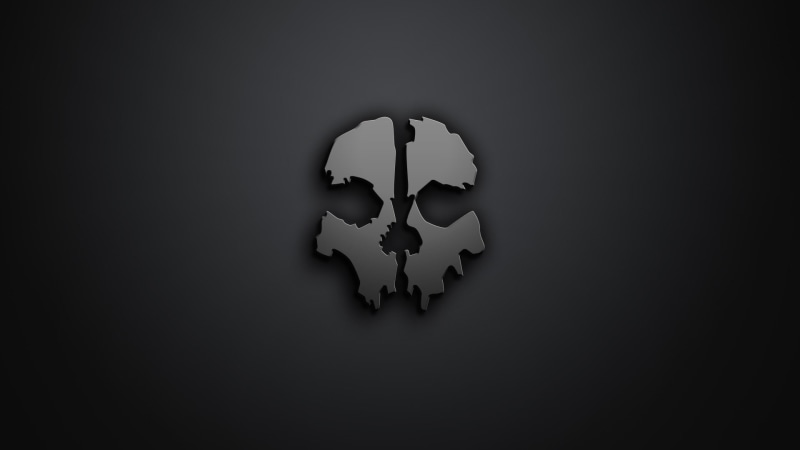 minimalism, Call of Duty: Ghosts, 1080P, artwork, gray background, skull, Call of Duty, Dishonored