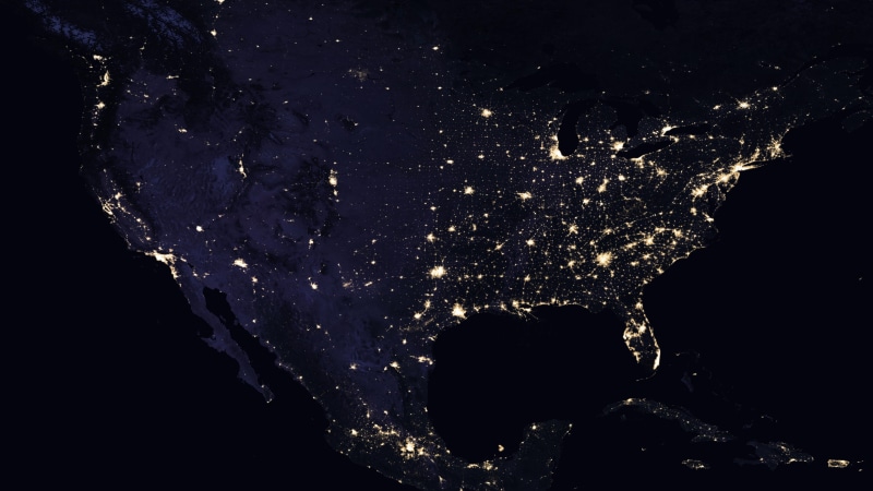 human settlement, north america, satellite imagery, darkness, mexico, nasa, gulf of mexico, city lights, urban, earth, 8K, space photography, america