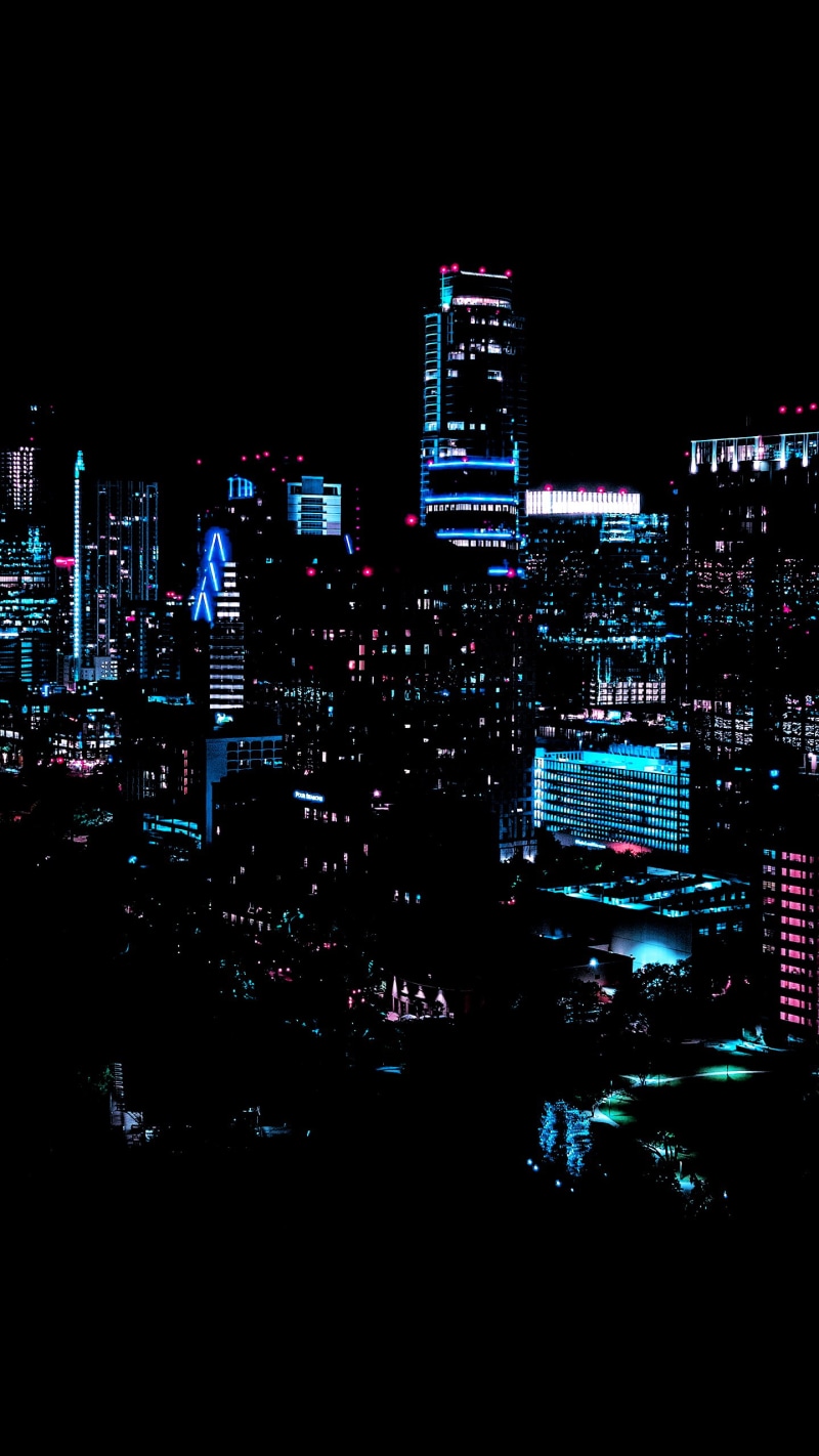 city, building, dark, 2K, black, portrait display, vertical, city lights, night, lights, blue