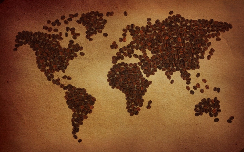 hd, beans, 1920x1200, map, world map, world, 1080P, coffee