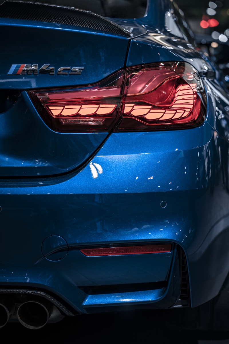 stationary, sports car, car, vehicle hood, headlight, luxury, vehicle light, blue, bmw, black, convertible, glass - material, sedan, m4c, no people, motor vehicle