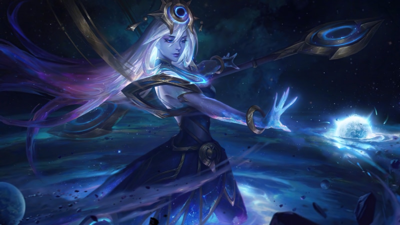 dark, Riot Games, space, universe, stars, 4K, Cosmic Break, black holes, planet, League of Legends, Lux (League of Legends)