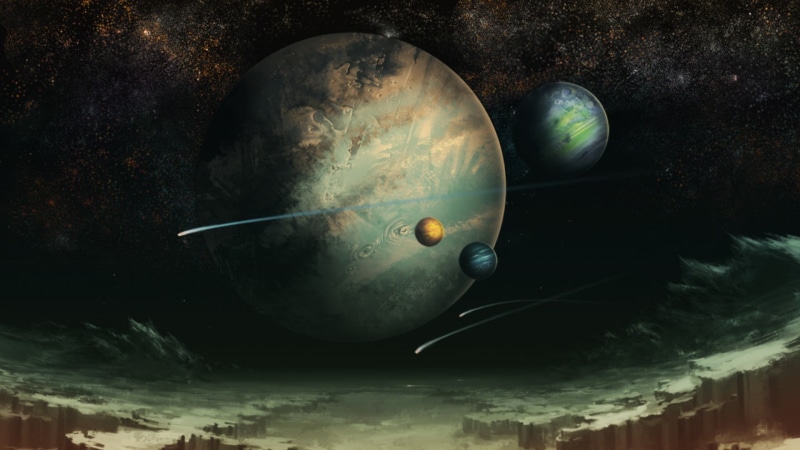 sea, sea life, no people, water, globe - man made object, science fiction, planet - space, undersea, space, system, food and drink, fish, artwork, 1080P