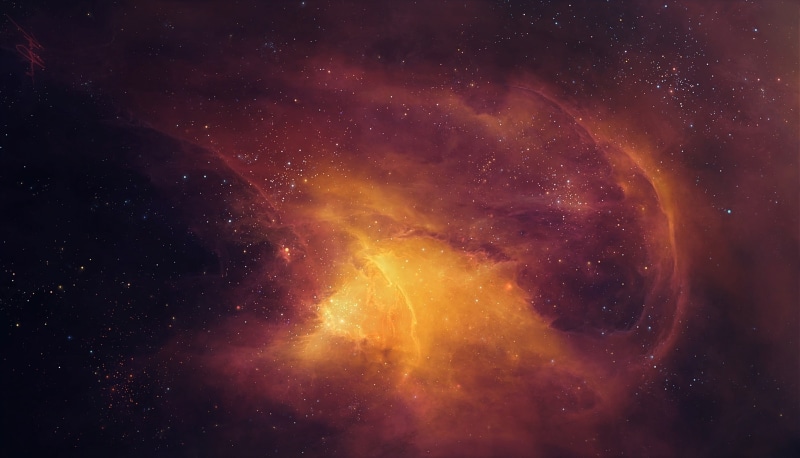 star, star field, milky way, sky, night, luminosity, no people, outdoors, space, planet - space, digital art, cloud - sky, red, orange color, beauty in nature