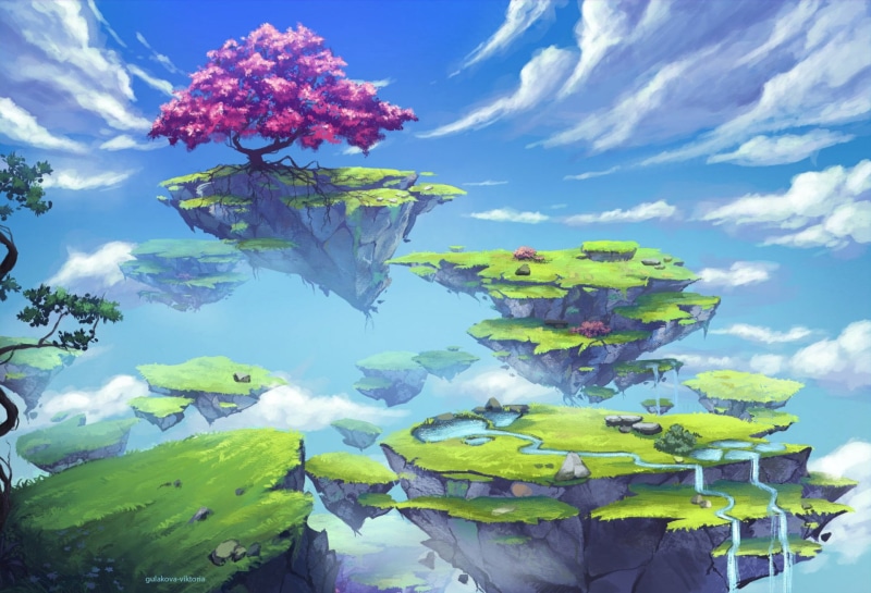 growth, freshness, cloud - sky, close-up, day, leaf, flower head, flower, flower arrangement, Landscape, green color, plant, flowering plant, Floating Island
