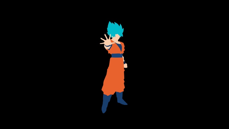 cut out, toy, vector, dark, Super Saiyan Blue, black background, blue, single object, one person, 8K, childhood, art, Dragon Ball Super, aggression, arms raised