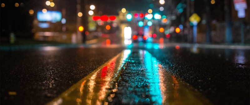 asphalt, reflection, mode of transportation, street, night, no people, black, city, city life, illuminated, outdoors, ultra-wide, transportation, street light