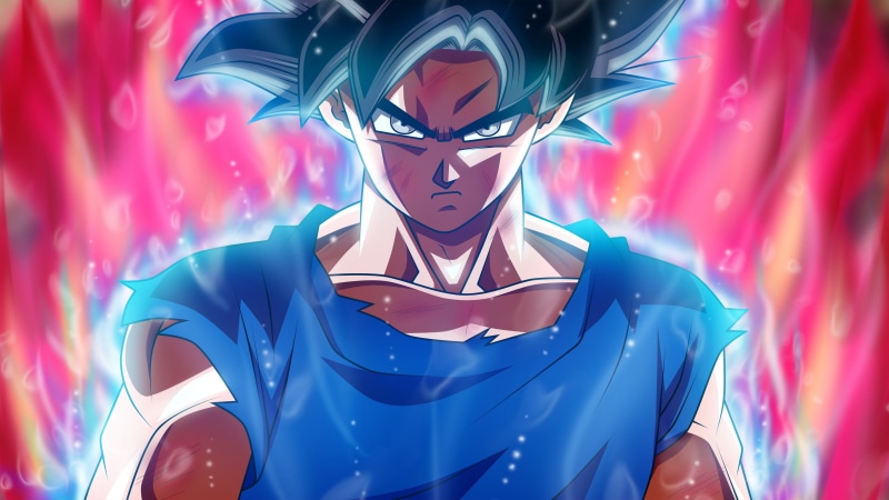smoke - physical structure, Dragon Ball, real people, portrait, multi colored, standing, front view, Ultra-Instinct Goku, waist up, women, Son Goku, lifestyles