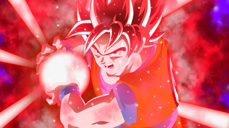 arts culture and entertainment, emotion, outdoors, night, festival, Dragon Ball, 5K, Dragon Ball Super, happiness, backgrounds, red, god, saiyan, holiday
