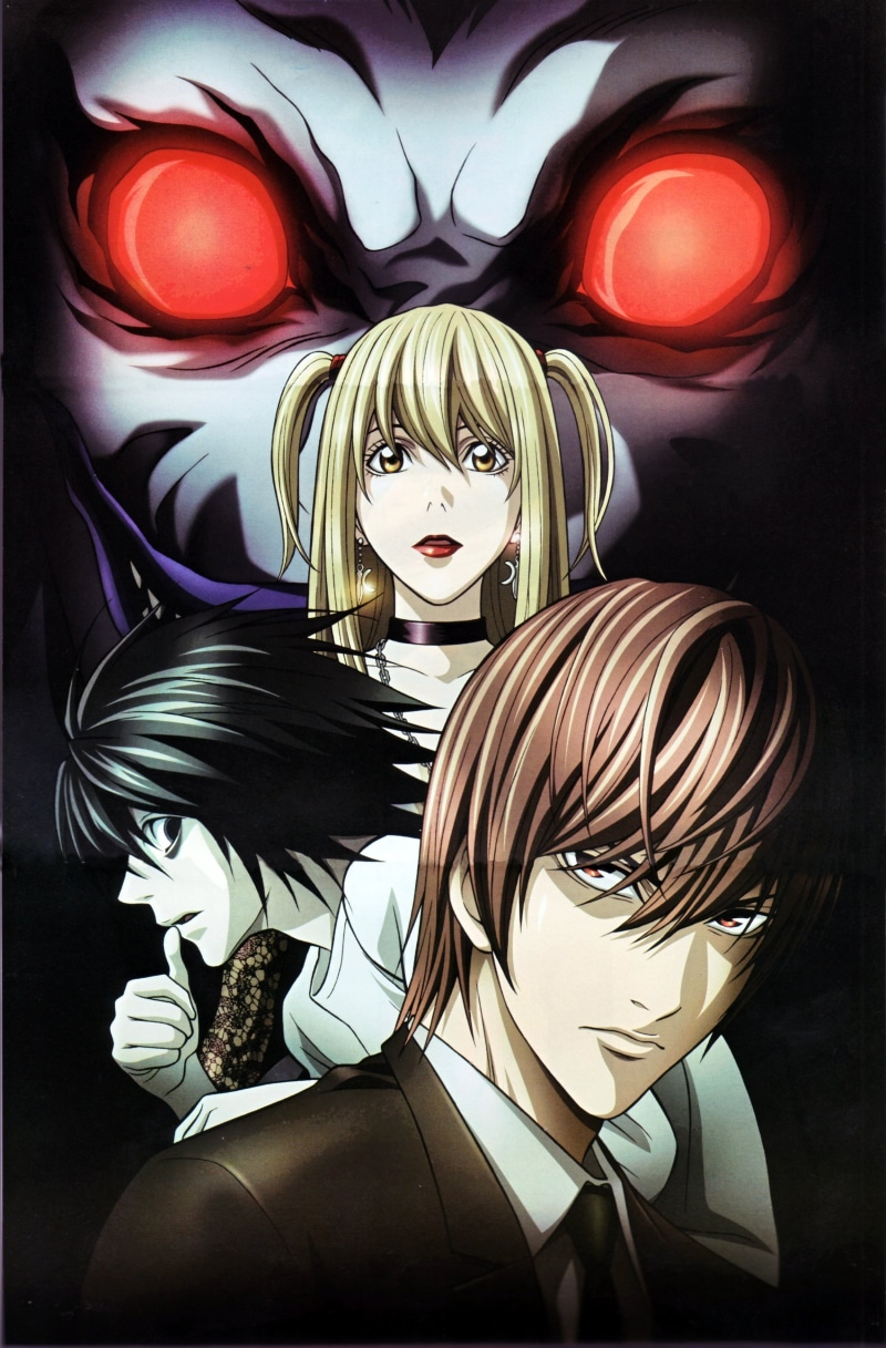 black background, looking at camera, fear, studio shot, Death Note, 2K, celebration, human representation, Ryuk, shiny, mask - disguise, people, indoors