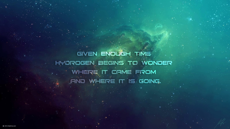 TylerCreatesWorlds, blue, nature, no people, space, night, text, philosophy, sea, message, nebula, western script, hydrogen, water, quote, scenics - nature