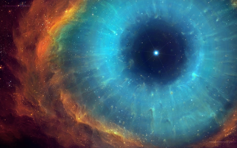 digital art, 1080P, nebula, galaxy, TylerCreatesWorlds, eyes, stars, universe, helix nebula, space art, space