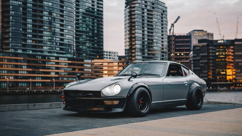 urban, city, JDM, Nissan Fairlady Z, Japanese cars, 1080P, car, depth of field, sports car, Vintage car, Datsun, Datsun 240Z, coupe