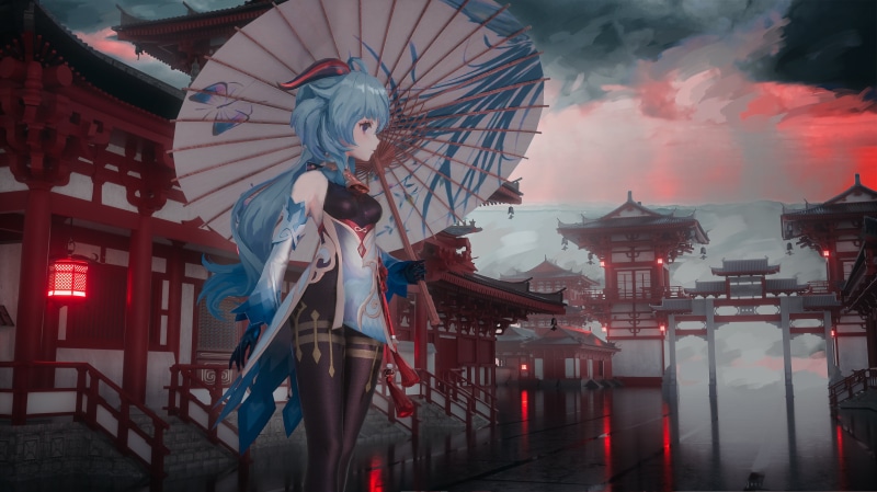Seymour, anime girls, umbrella, 4K, anime, Ganyu (Genshin Impact), Genshin Impact