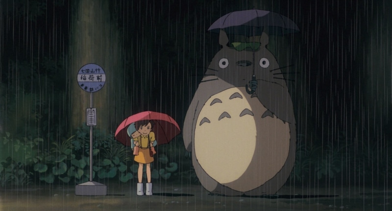umbrella, anime girls, Studio Ghibli, Totoro, 1080P, My Neighbor Totoro, anime, outdoors, rain