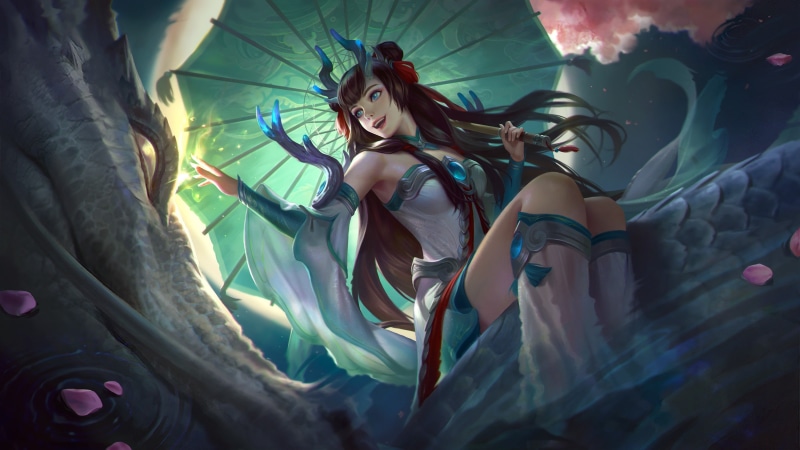 Long Hair, Umbrella, 2K, Girl, Oriental, Video Game, Mobile Legends: Bang Bang