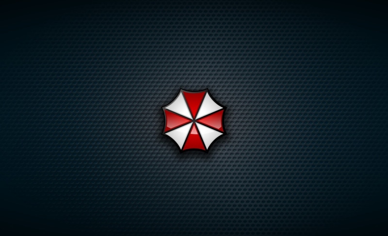 1080P, vignette, backgrounds, Umbrella Corp., close-up, shape, full frame, Umbrella, sign, Resident Evil, no people, Our Business is Life Itself, design