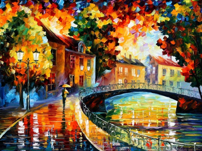 canal, umbrella, architecture, holding, autumn, orange color, tree, person, plant, water, fall, nature, reflection, outdoors, no people, bridge - man made structure
