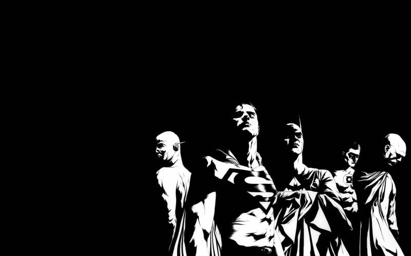 1080P, dc, flash, black, hd, bw, superman, justice, the, cartoon/comic, green, lantern, batman, league