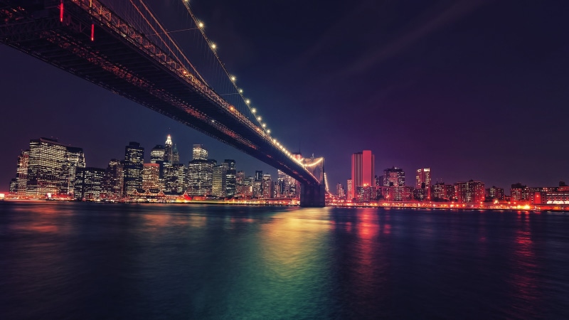hudson River, landscape, brown, east River, illuminated, residential district, famous Place, urban Skyline, modern, no People, urban Scene, night, tower