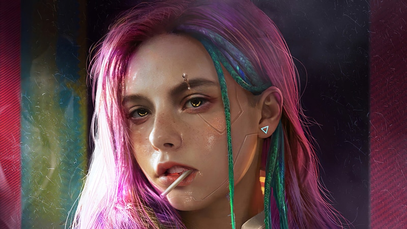 1080P, cyberpunk, artwork, dyed hair, Cyberpunk 2077, science fiction, pink hair