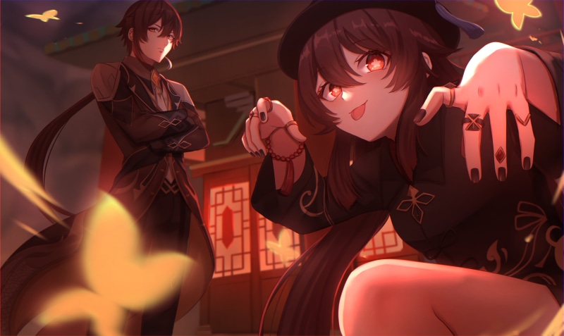 Hutao(Genshin Impact), anime girls, 4K, Genshin Impact
