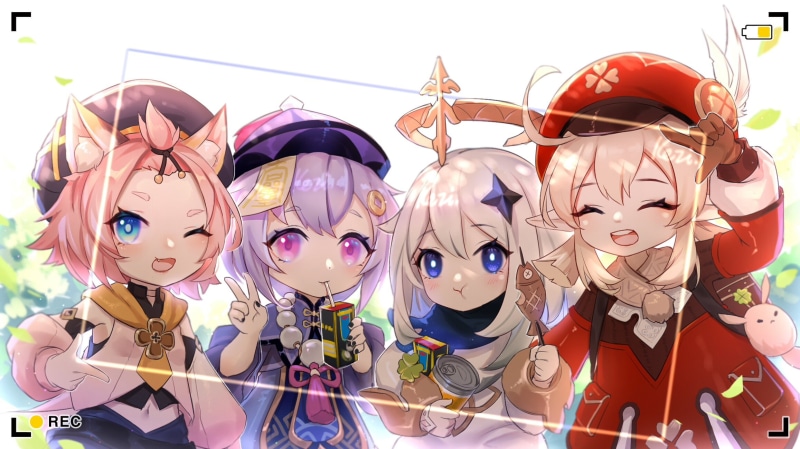 Qiqi (Genshin Impact), Klee (Genshin Impact), Diona (Genshin Impact), Paimon(Genshin Impact), 1080P