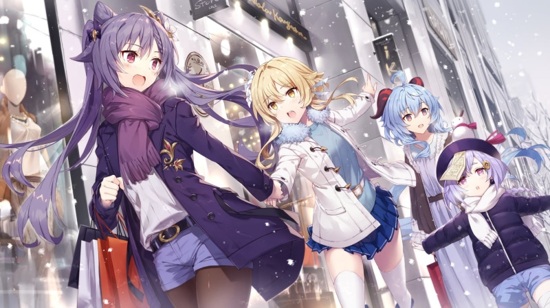anime, keqing (genshin impact), anime girls, Qiqi (Genshin Impact), Lumine (Genshin Impact), Ganyu (Genshin Impact), 720P, Genshin Impact