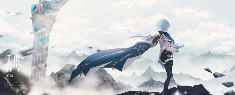 Eula(Genshin impact), anime girls, 4K, thighs, Genshin Impact