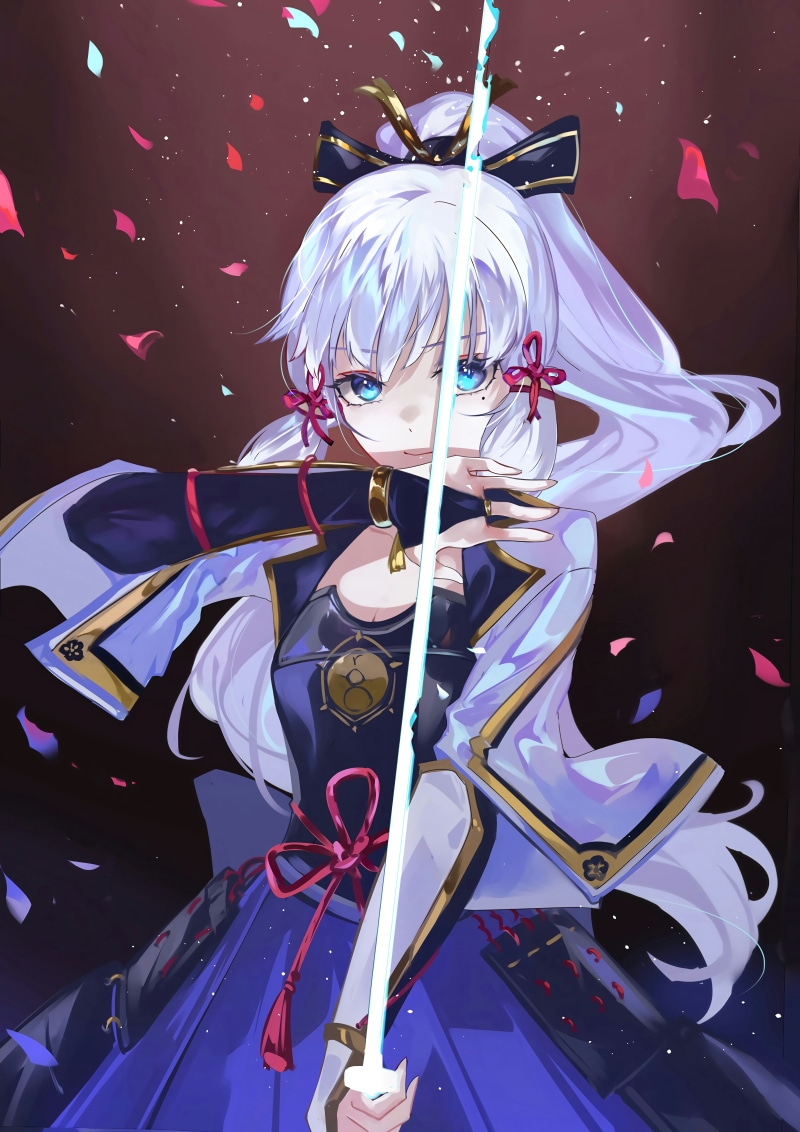 Kamisato ayaka, 8K, Genshin Impact, anime girls