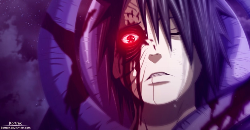 character, Purple Hair, illustration, men, Naruto, Anime, Sharingan (Naruto), Blood, 1080P, Boy, Crying, Obito Uchiha