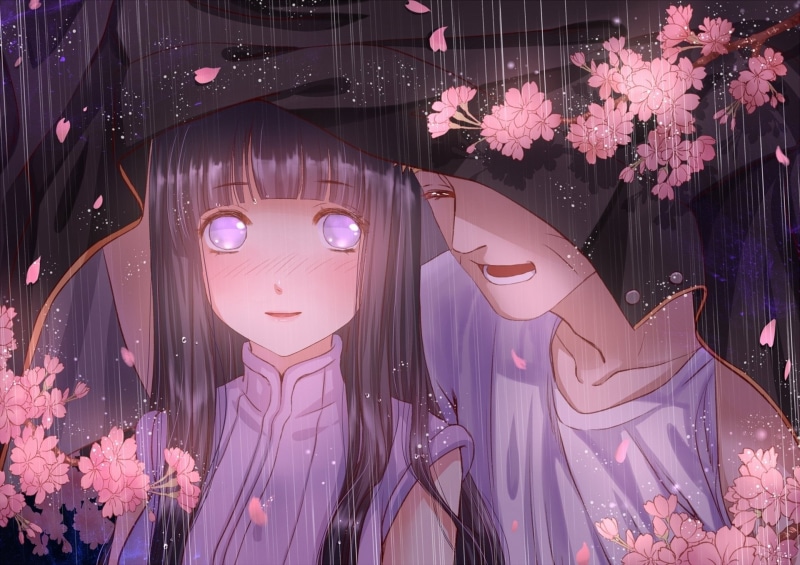 Girl, creativity, no people, digital, female likeness, festival, plant, characters, night, Naruto, couple, purple, 1080P, outdoors, pink color