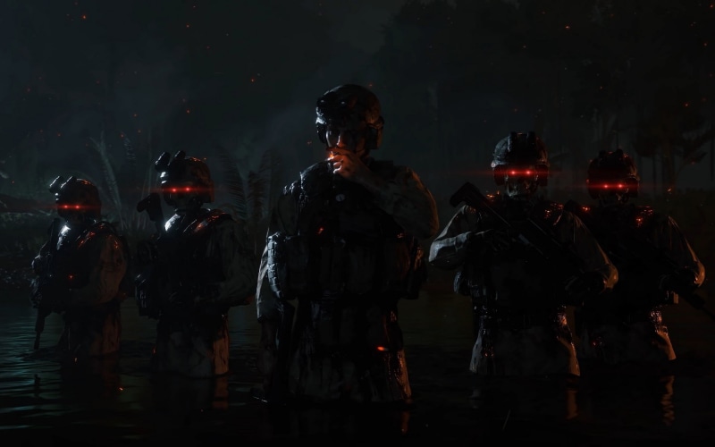 dark, video games, red eyes, soldier, 1080P, Death Stranding, weapon, rifles
