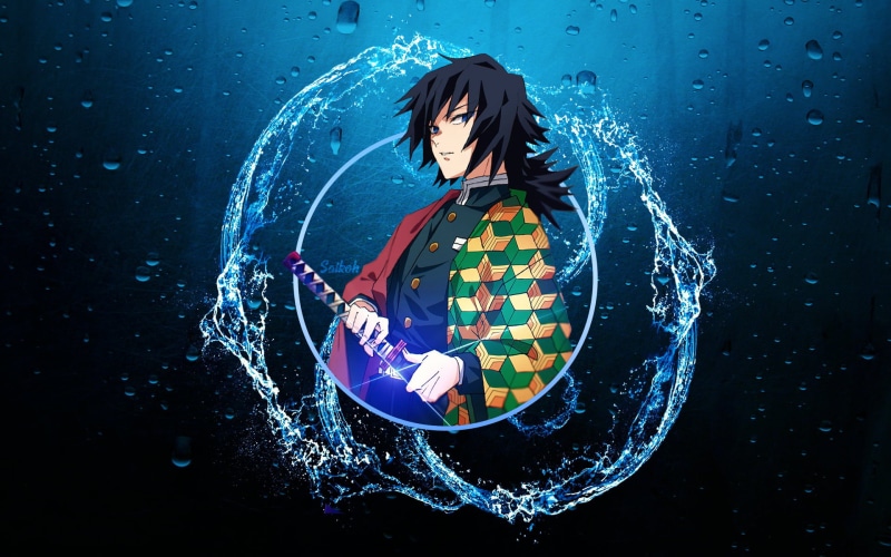 1080P, katana, anime boys, Kimetsu no Yaiba, Giyu Tomioka (Kimetsu no Yaiba), water
