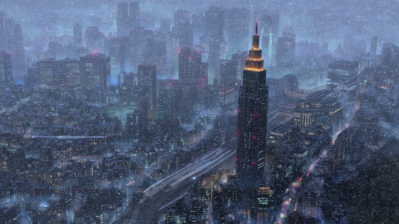 4K, city lights, city, rain, Tenki no Ko, night