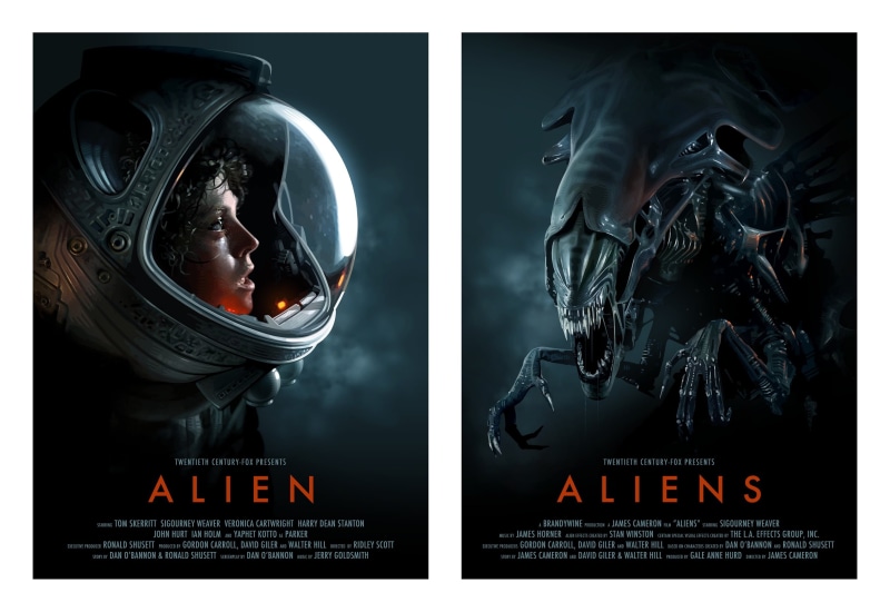 representation, technology, auto post production filter, science, 1986, 2K, Sigourney Weaver, aliens, space suit, pearls, composite image, multiple image