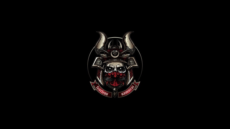 simple background, artwork, 1080P, samurai, minimalism