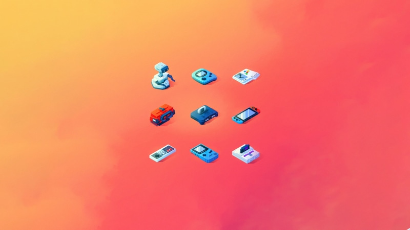 2K, assorted, business, video games, icon, color, group of objects, Super Nintendo, abstract, icons, large group of objects, toys, close-up, no people