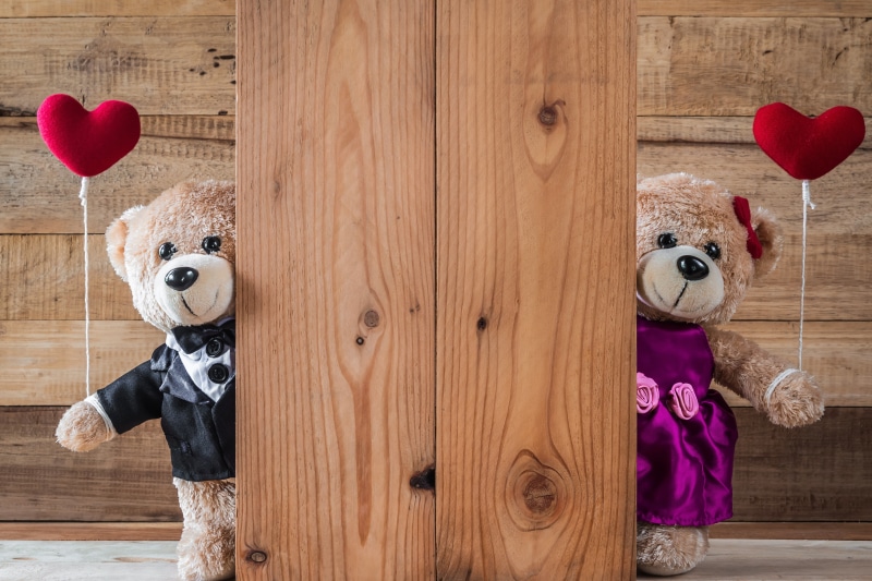 red, valentines day, teddy, wood, heart, toy, cute, romantic, gift, love, hearts, 5K, bear