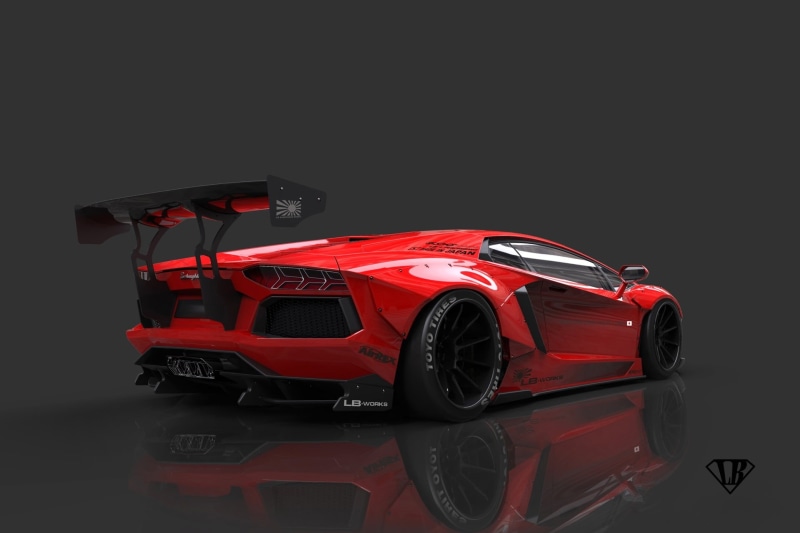land vehicle, coupe, toy car, black background, studio shot, Lamborghini, LB Performance, transportation, 1080P, copy space, text, racecar, sports, stationary