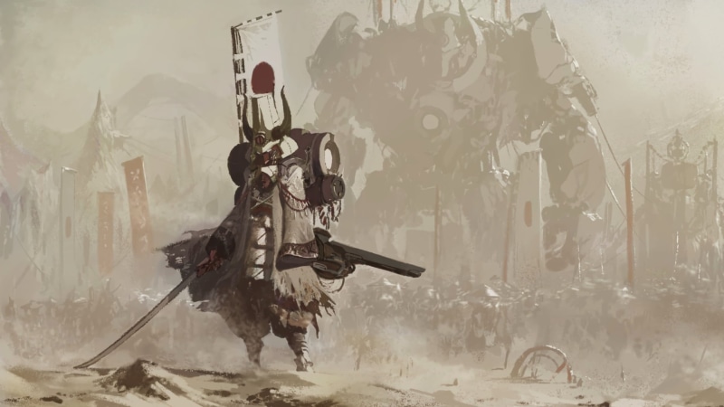 Japan, 1080P, mech, steampunk, samurai, katana, fantasy art