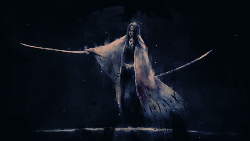 nature, religion, katana, dead Person, animal wildlife, horror, outdoors, black background, women, halloween, spooky, swords, water, blood, adult, dead