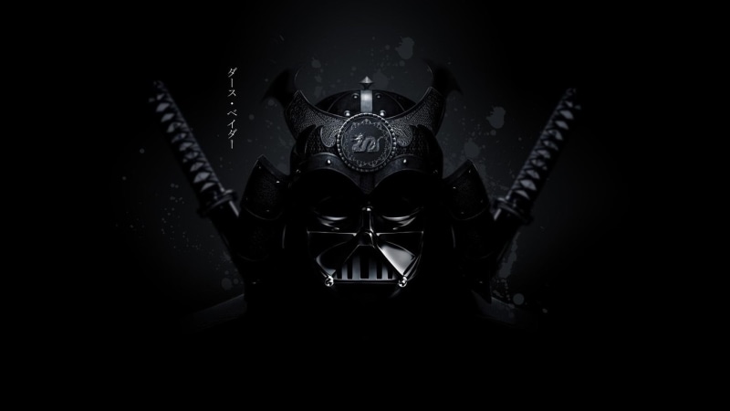 gray, darth, black, star wars, 1920x1080, darth vader, samurai, vader, digital art, 1080P, mask
